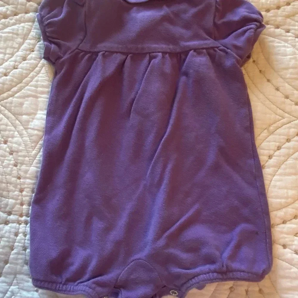 Ralph Lauren Purple One Piece Onesie. #Preppybaby #RLbaby